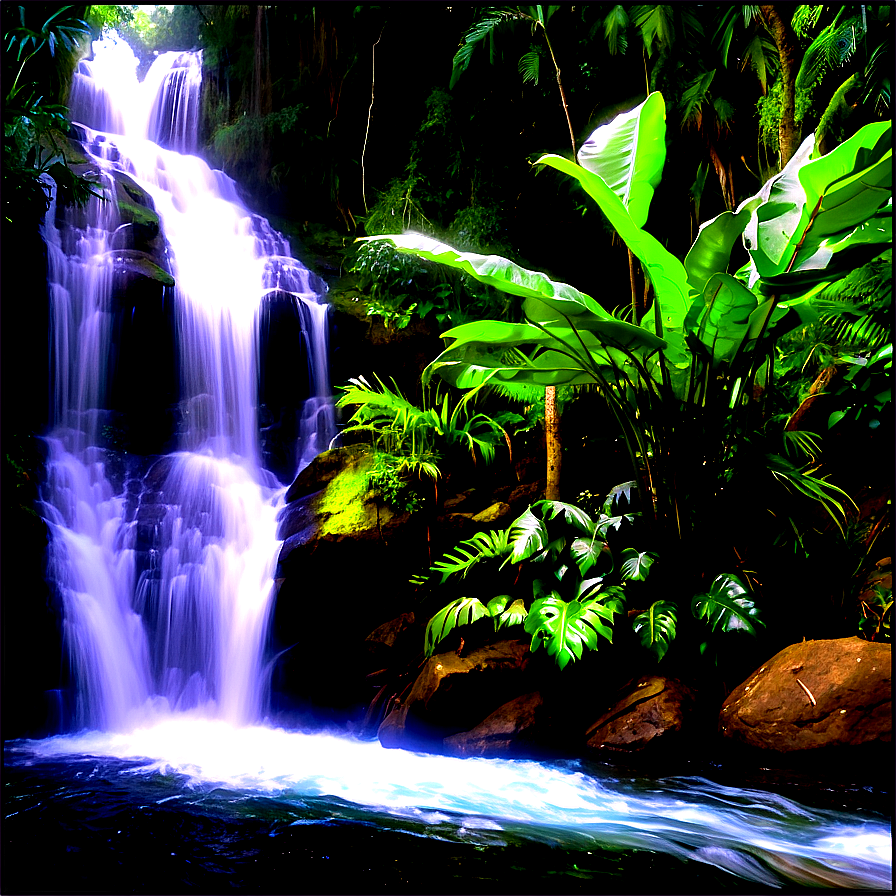 Download Honduras Rainforest Waterfall Png Bul50 | Wallpapers.com