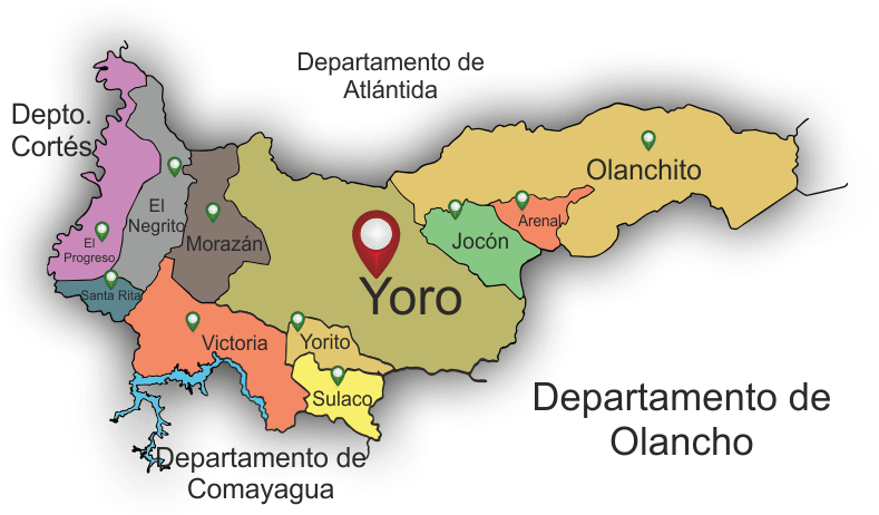 Honduras Yoro Department Map PNG