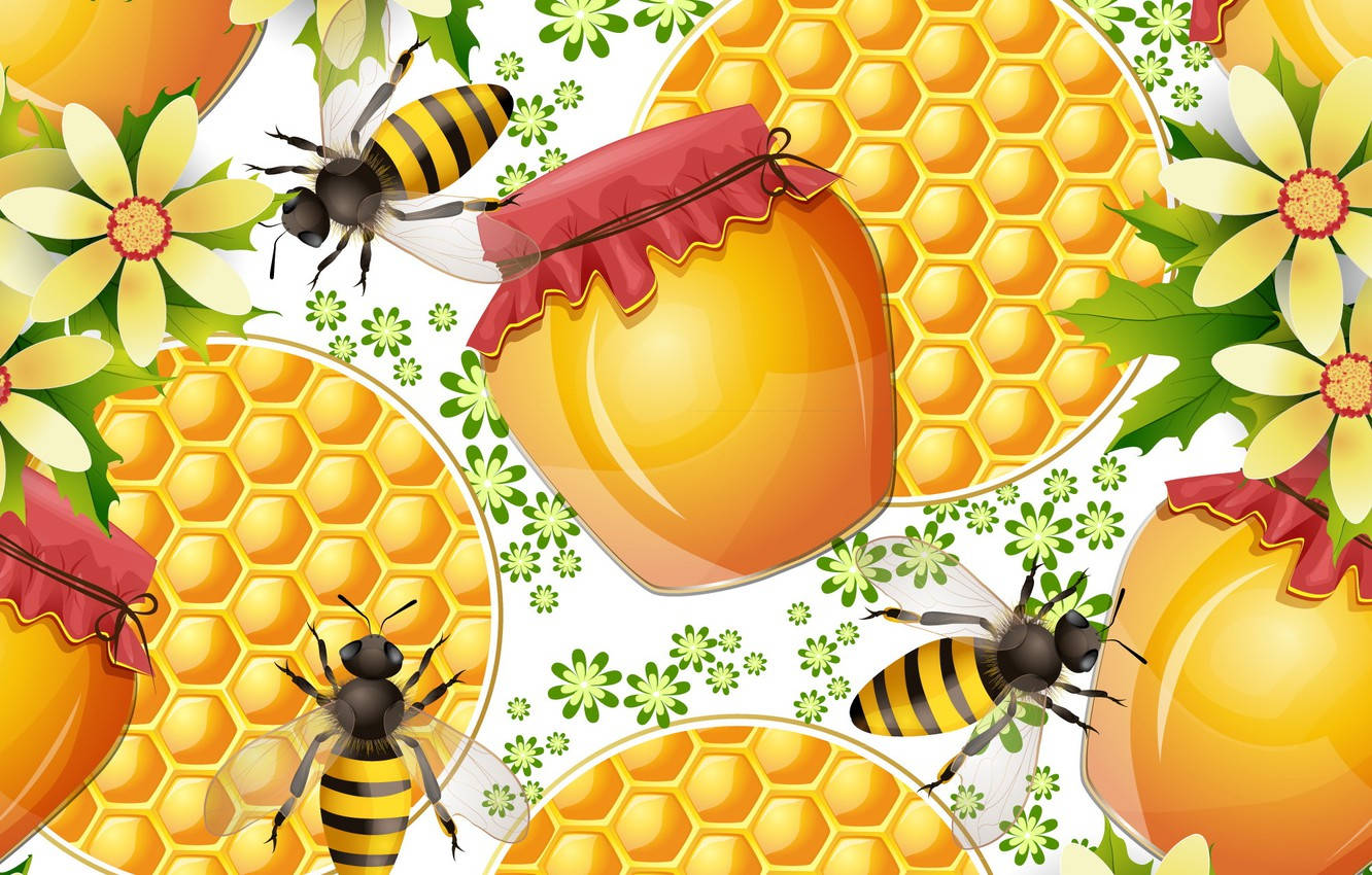 Honey And Bees Digital Art Wallpaper