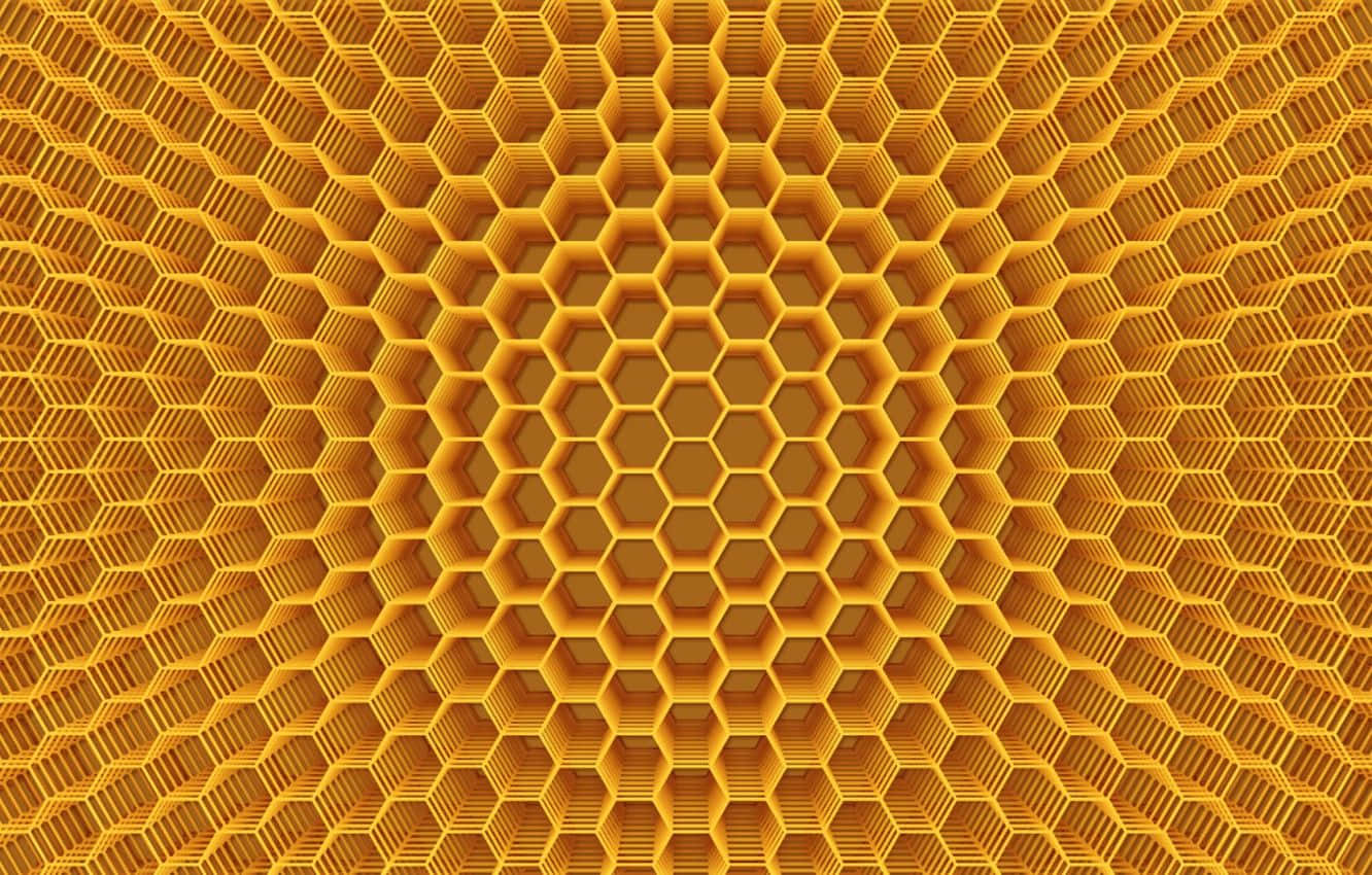 A Honeycomb Pattern With Yellow Hexagons
