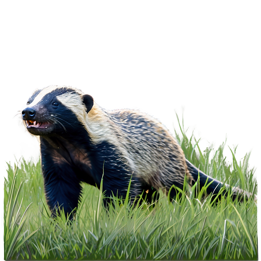 Honey Badger In The Grass Png 06252024 PNG