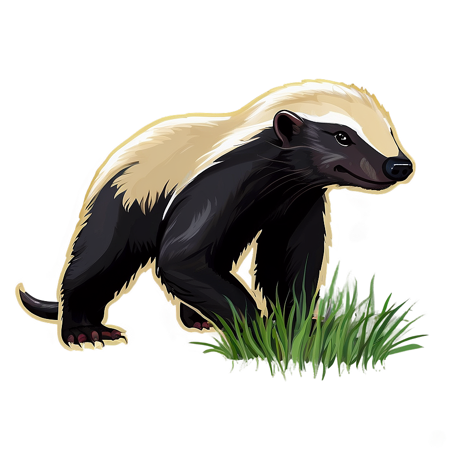 Honey Badger In The Grass Png 06252024 PNG