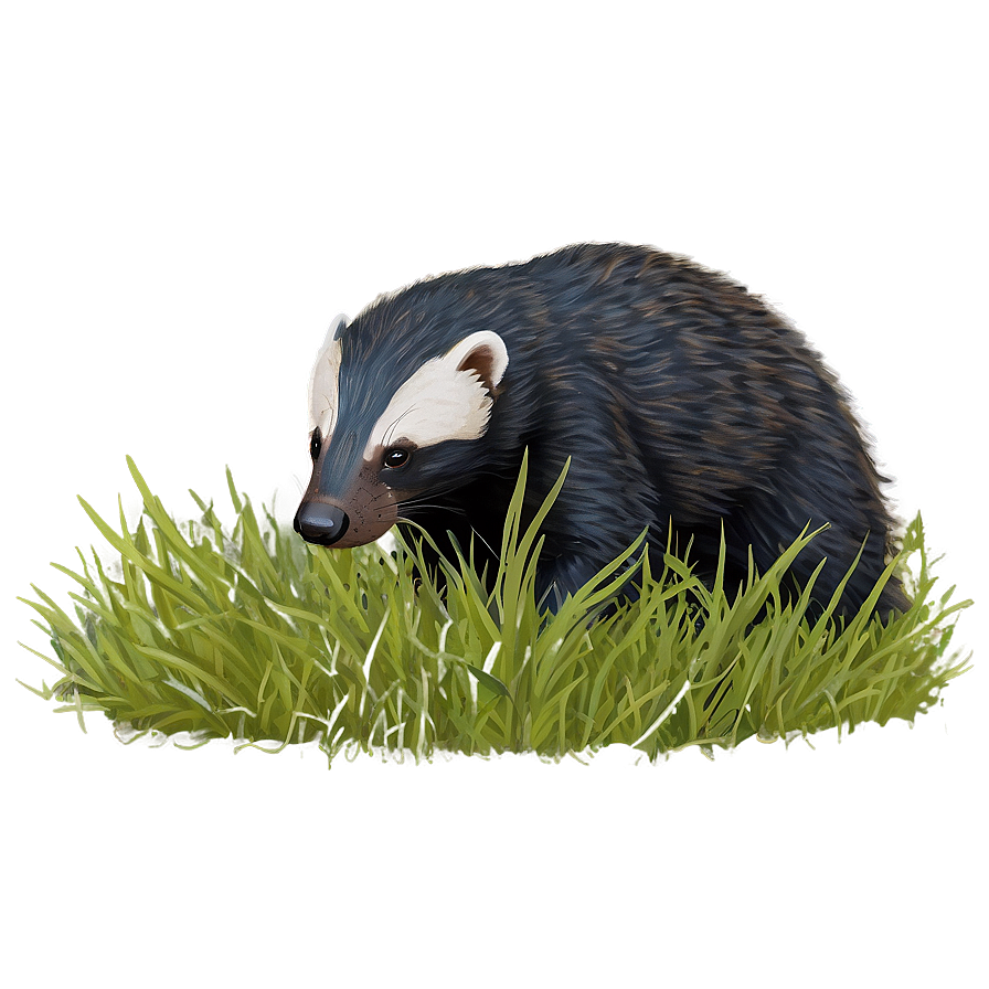 Honey Badger In The Grass Png 06252024 PNG