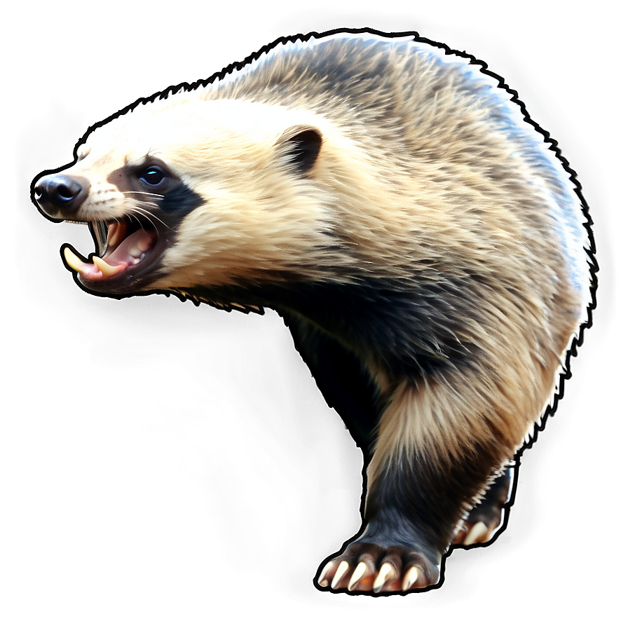 Honey Badger Sketch Art Png 06252024 PNG