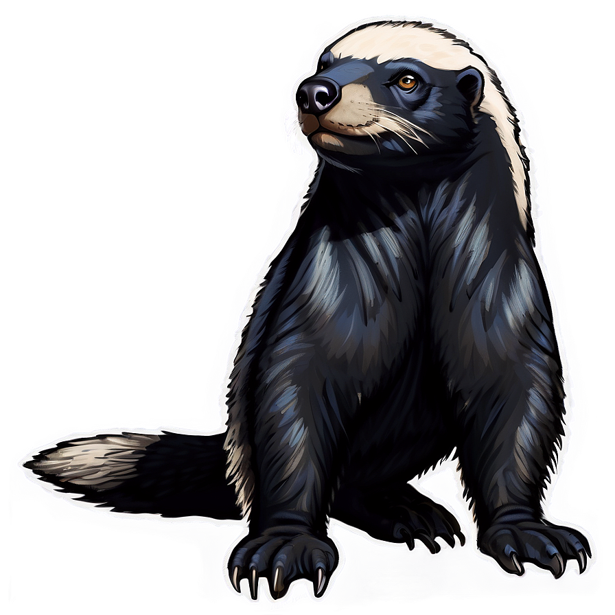 Honey Badger Traditional Artwork Png Euf42 PNG