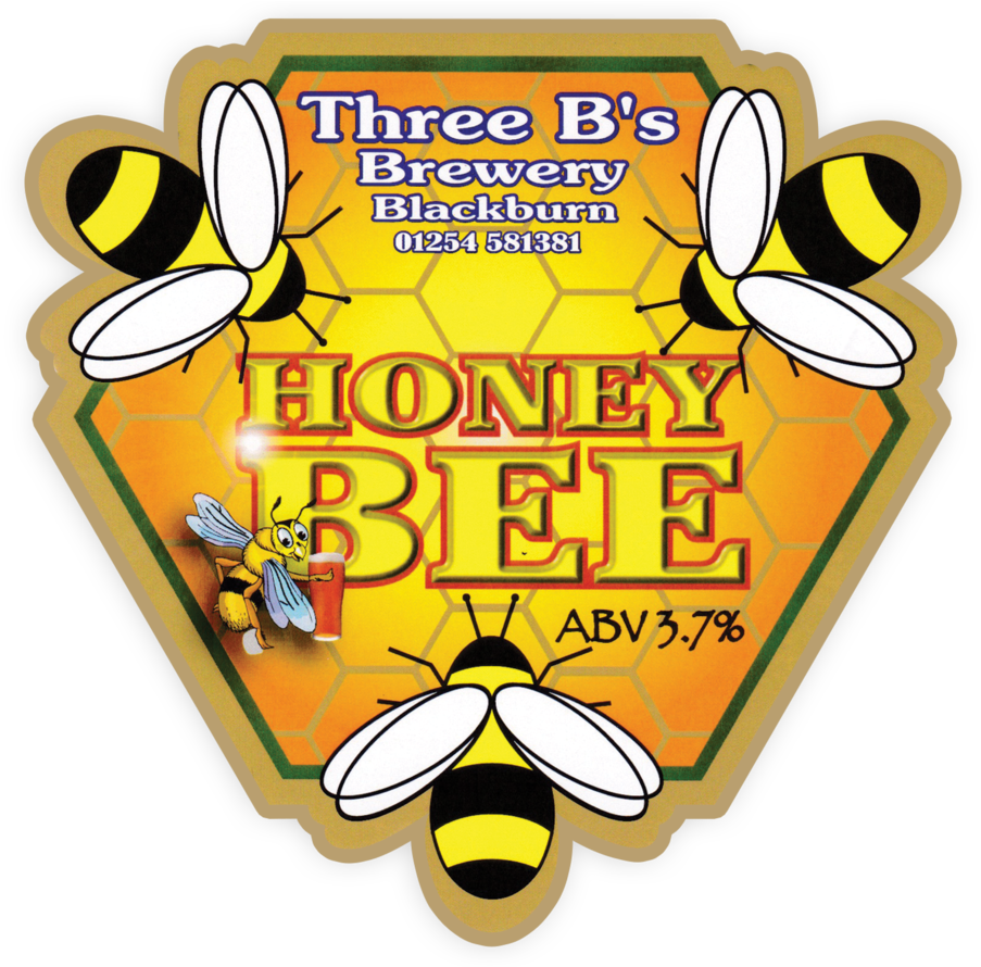 Honey Bee Beer Label Graphic PNG