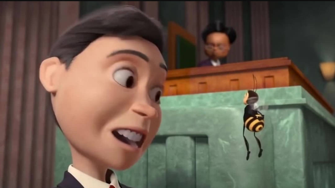 Honey Farms Owner interacting with Barry B. Benson in the Bee Movie Wallpaper