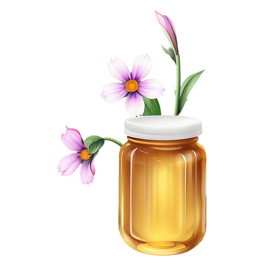 Honey Jar With Flowers Png 33 PNG