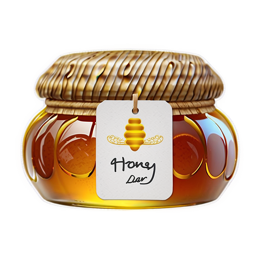 Honey Jar With Tag Png Kyt43 PNG