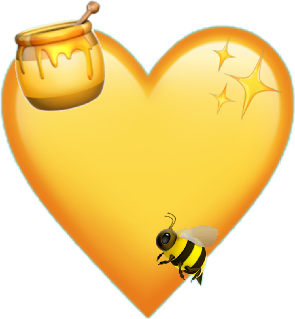 Honey Love Bee Emoji Composition PNG