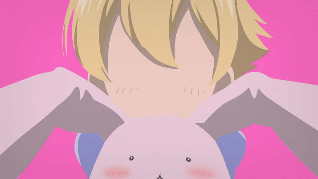 Honey Senpai With Bunny Stuffed Animal Wallpaper