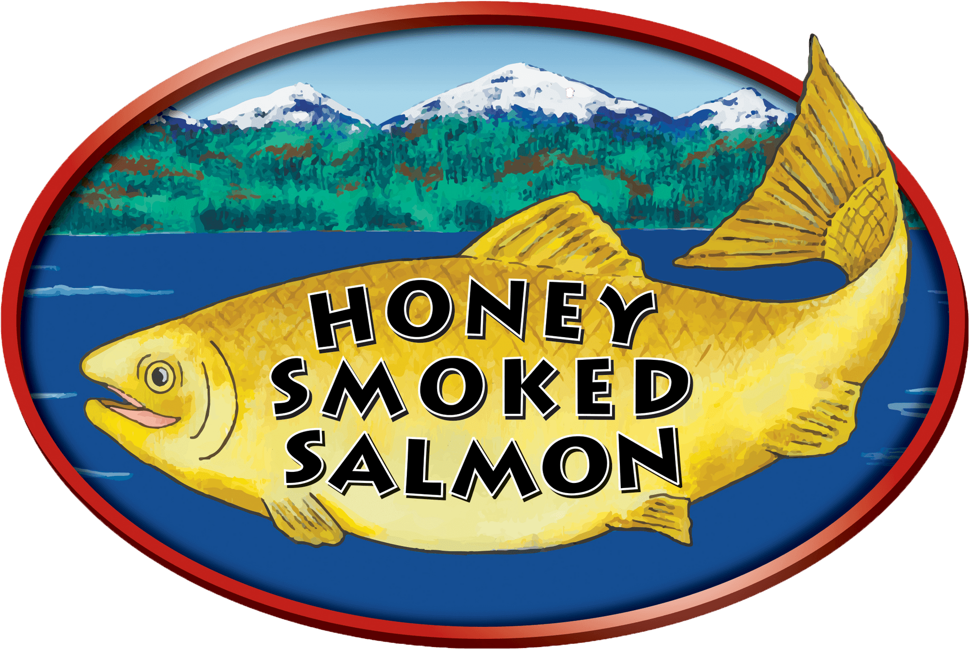 Honey Smoked Salmon Label PNG