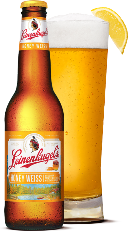 Honey Weiss Beerwith Lemon Slice PNG