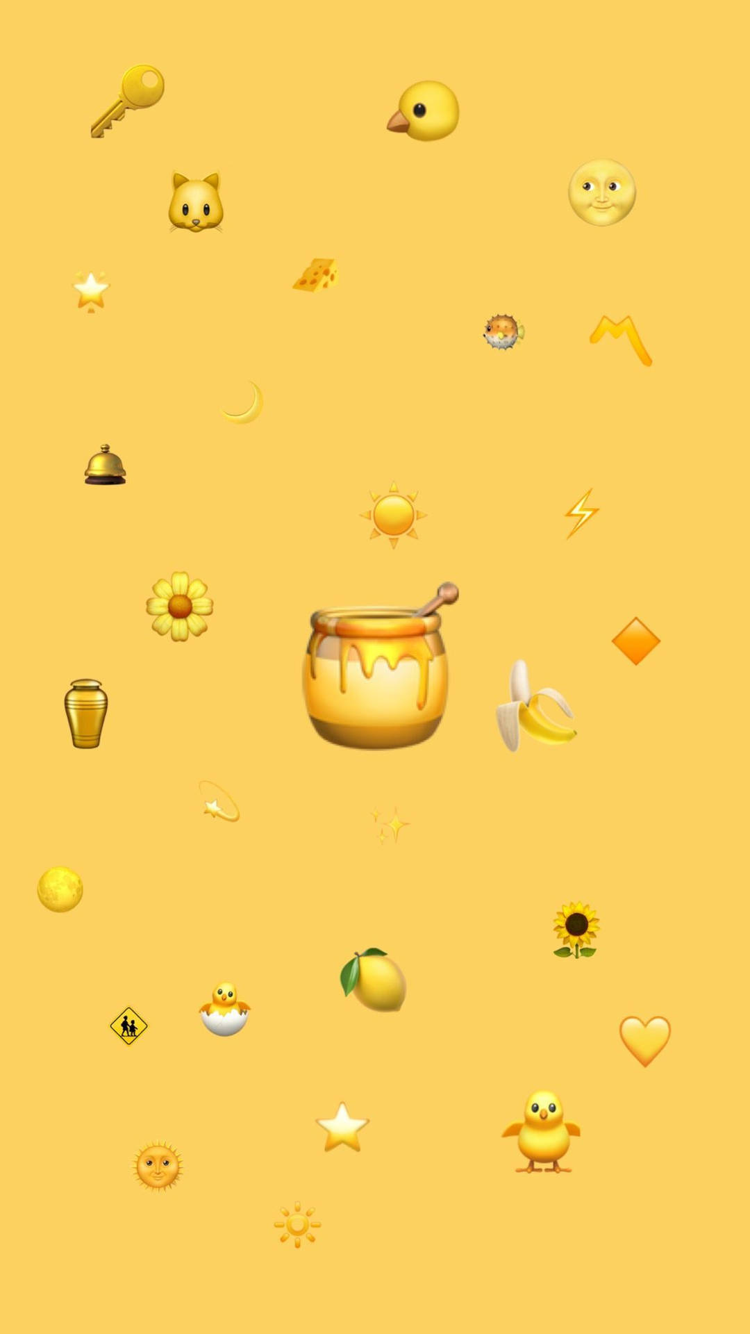 Honeybee Pot With Cute Yellow Emojis Wallpaper
