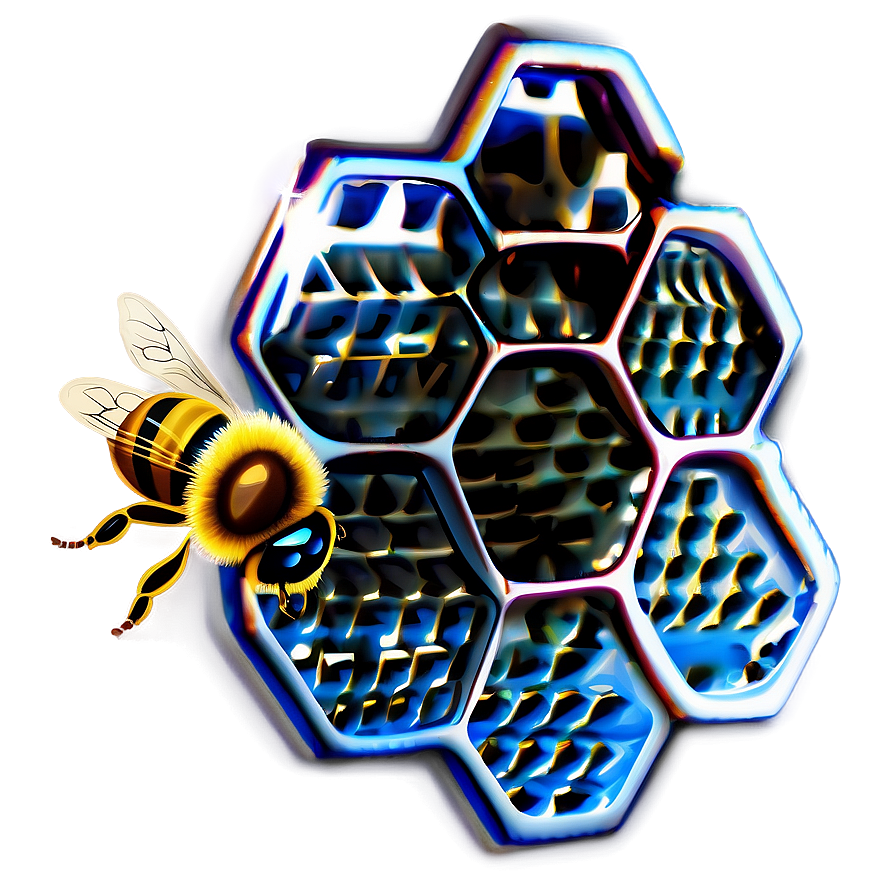 Honeycomb With Bee Png Wib PNG