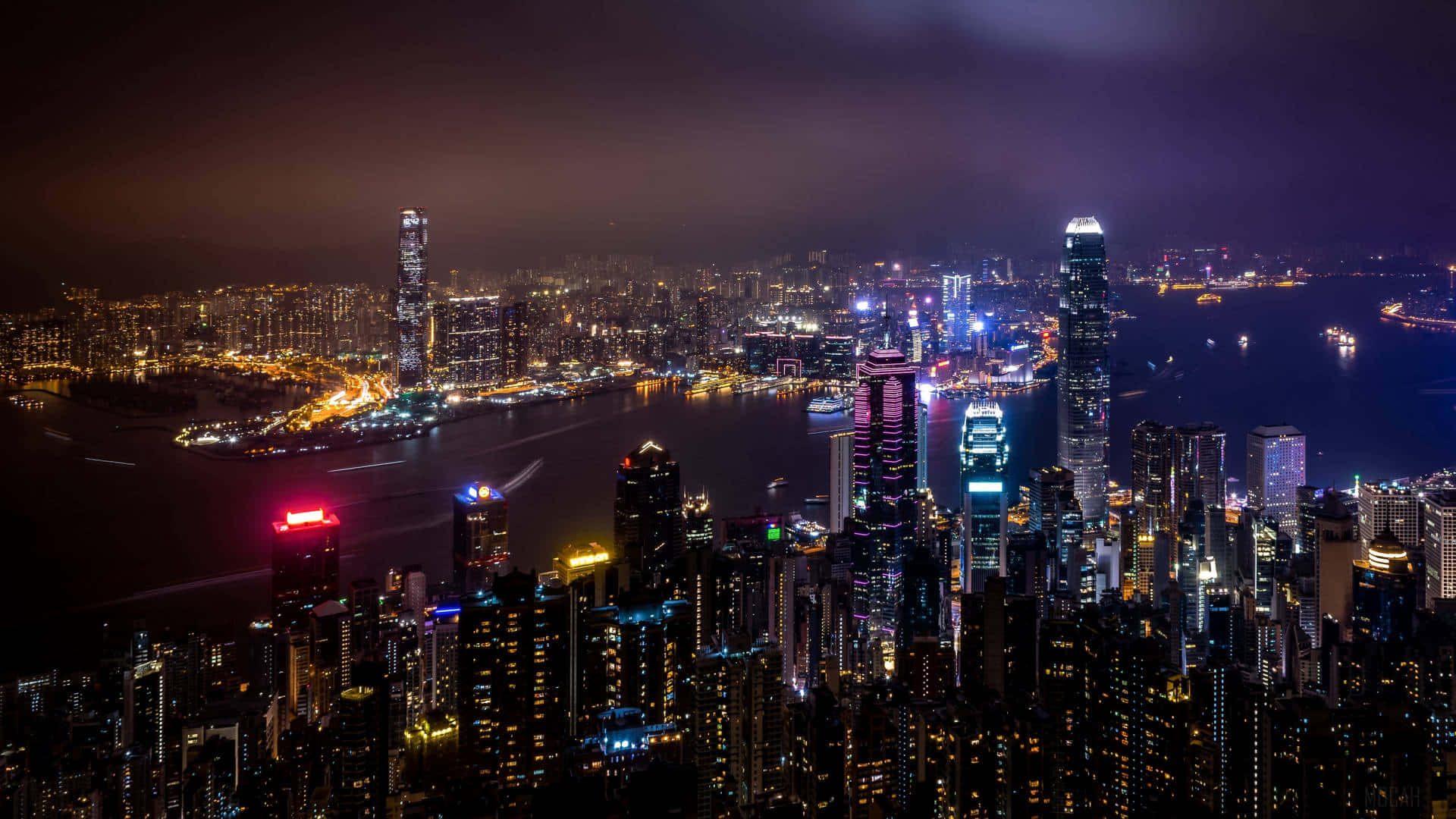 Hong_ Kong_ Night_ Skyline_ H D_ Aesthetic Wallpaper