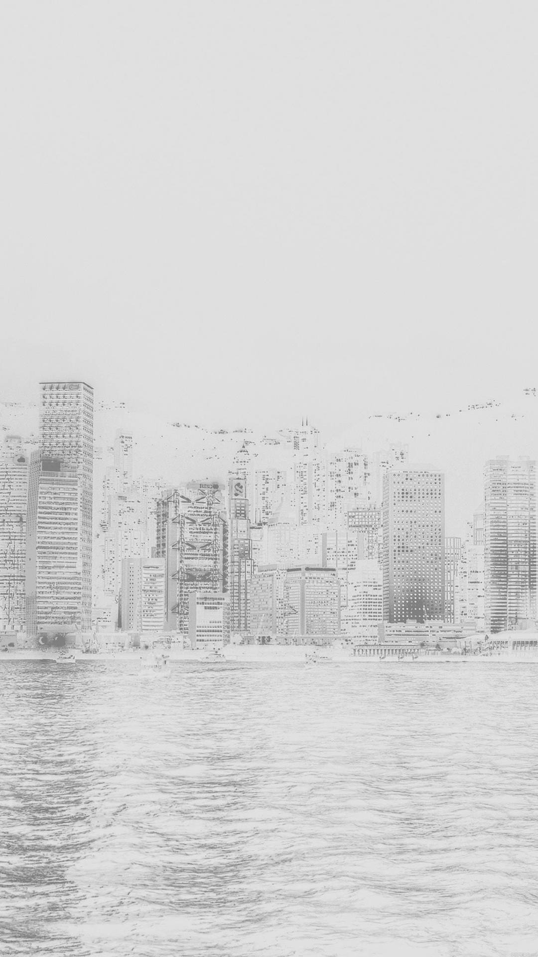 Hong Kong silhouetteret i kølig hvidbylys Wallpaper