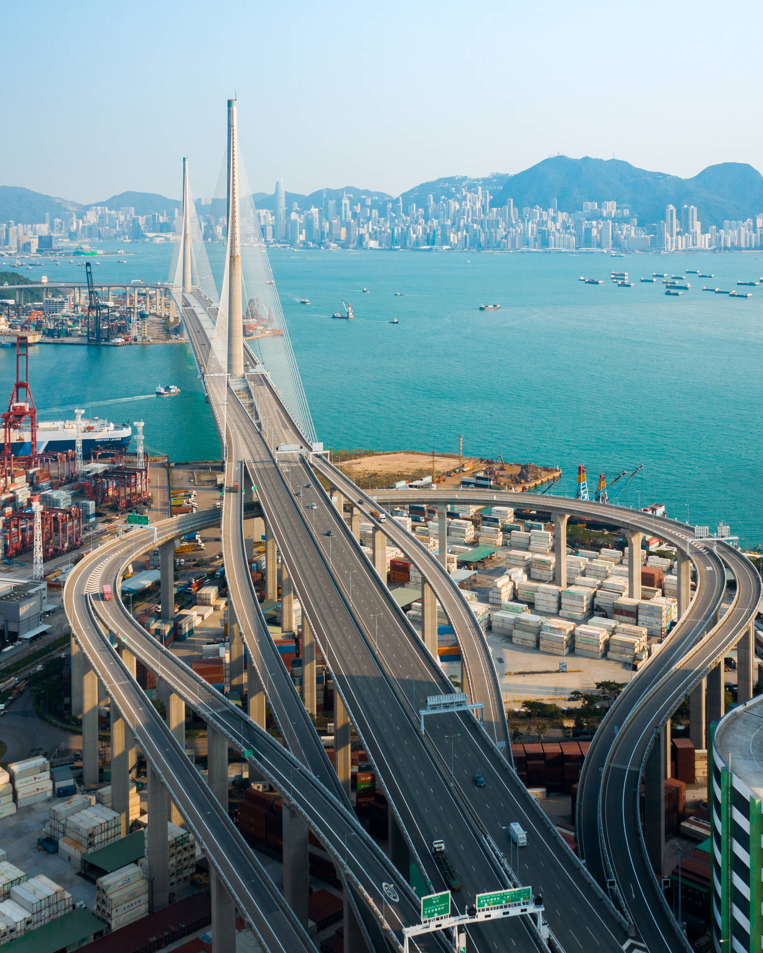 Hongkong Ting Kau Brücke Wallpaper