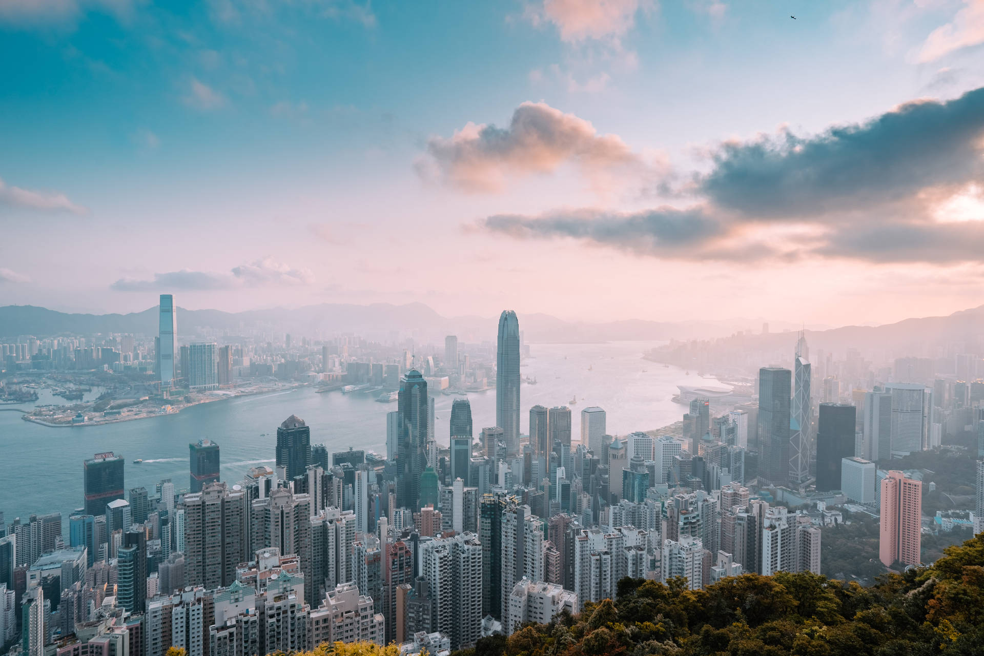Hong Kong Victoria Peak Sunrise Wallpaper