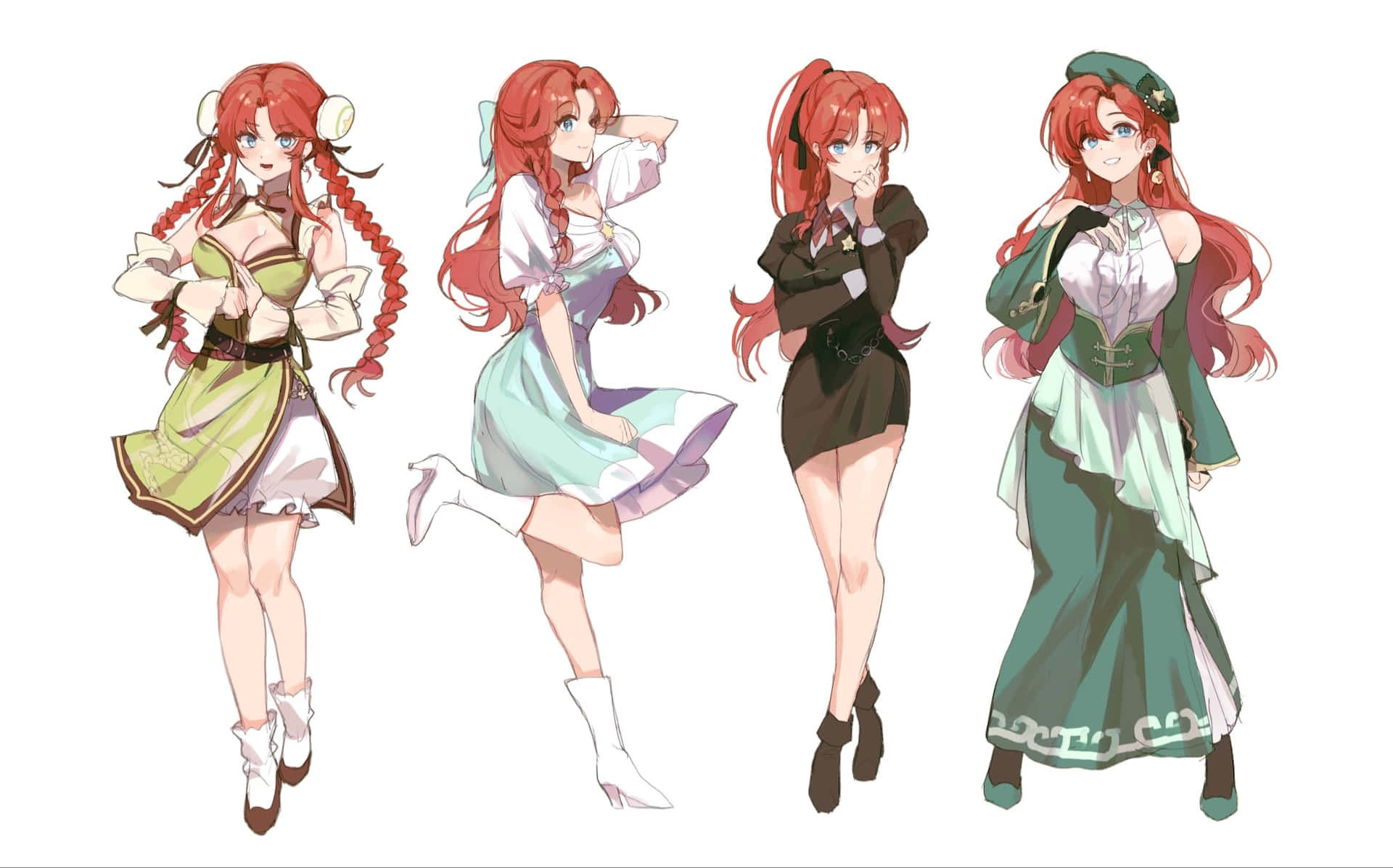 Hong Meiling Various Outfits Wallpaper