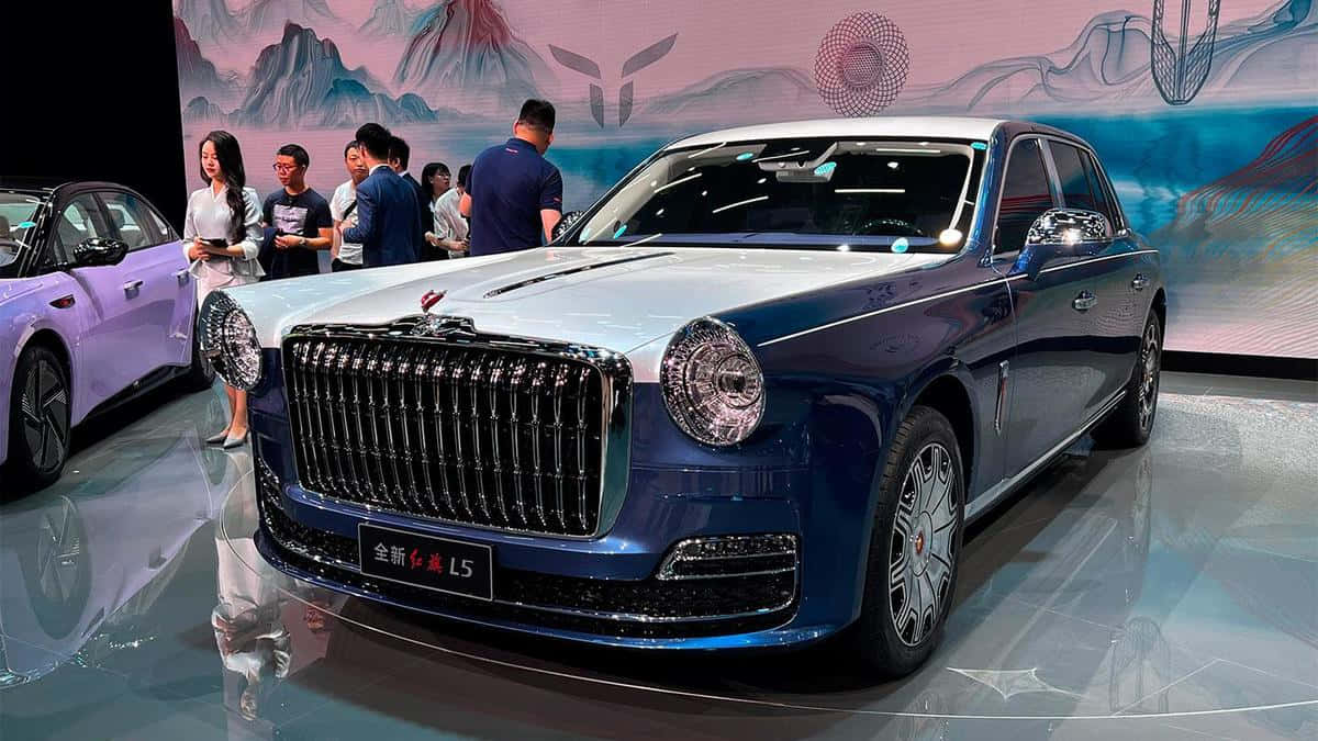 Hongqi L5 Luxe Sedan Tentoonstelling Achtergrond