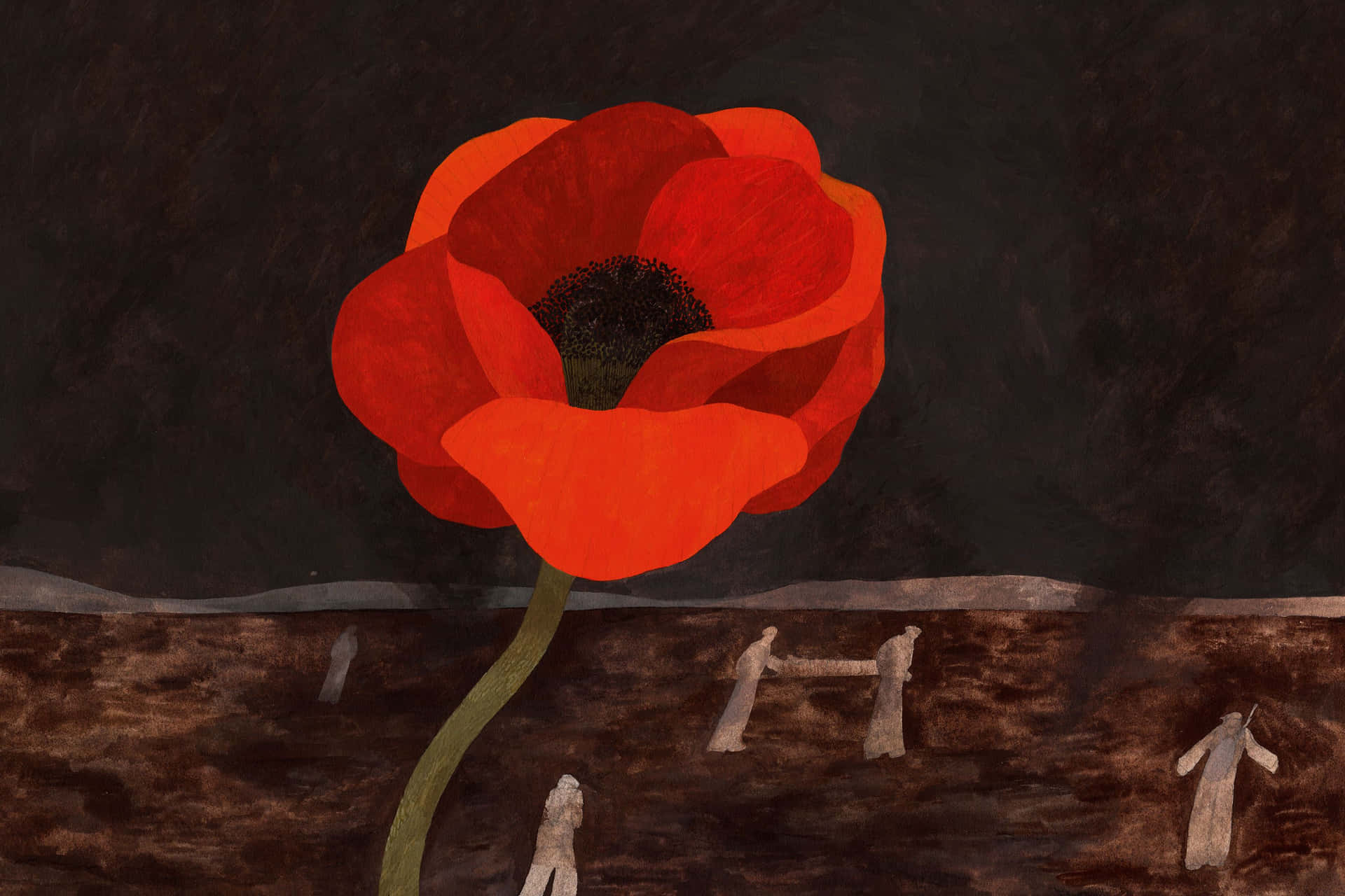 Honoring Canada's Heroes: Remembrance Day Poppy Field Wallpaper