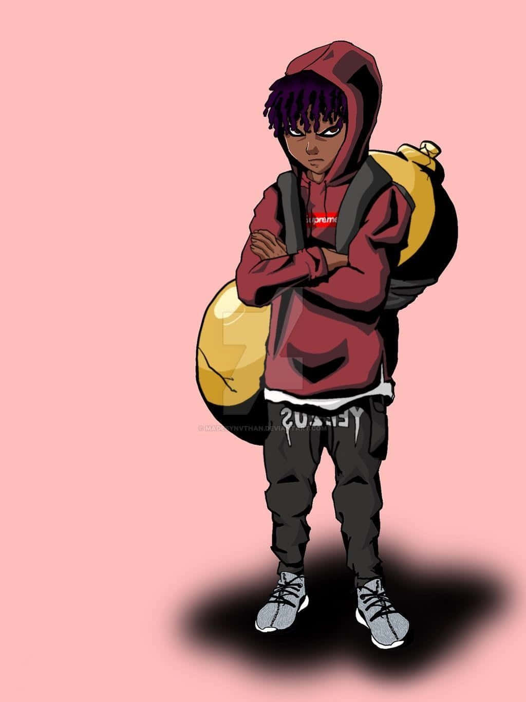 A Cartoon Of A Boy With A Backpack Wallpaper