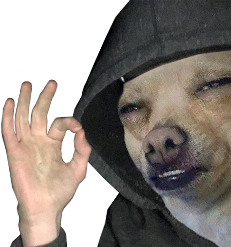 Hooded Dog Hand Gesture PNG