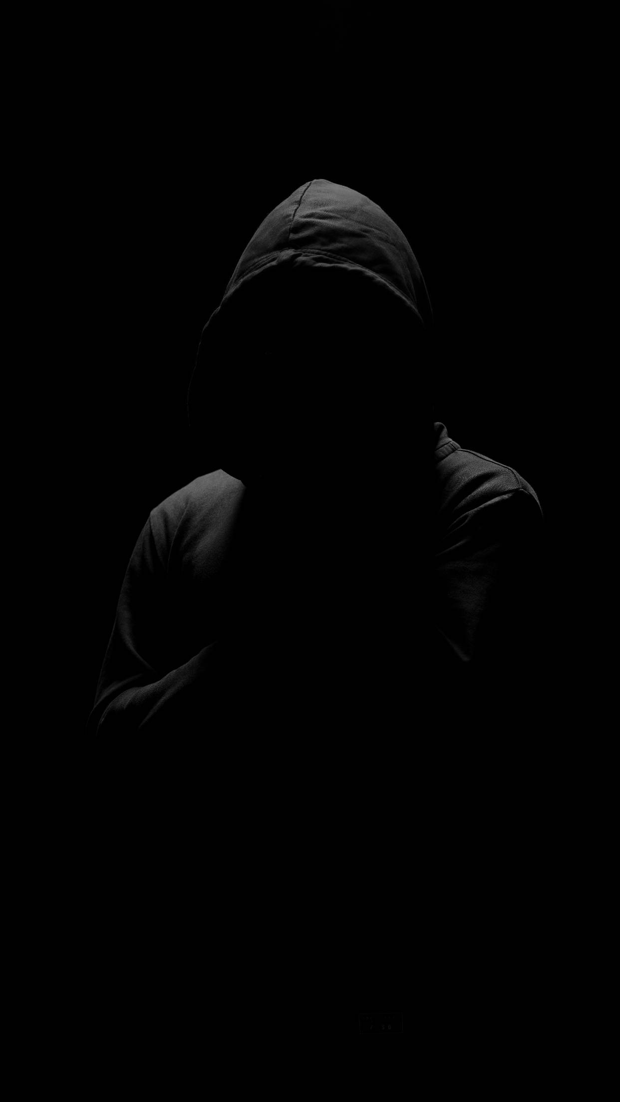 Hooded Figure On Black Iphone 6 Plus Wallpaper
