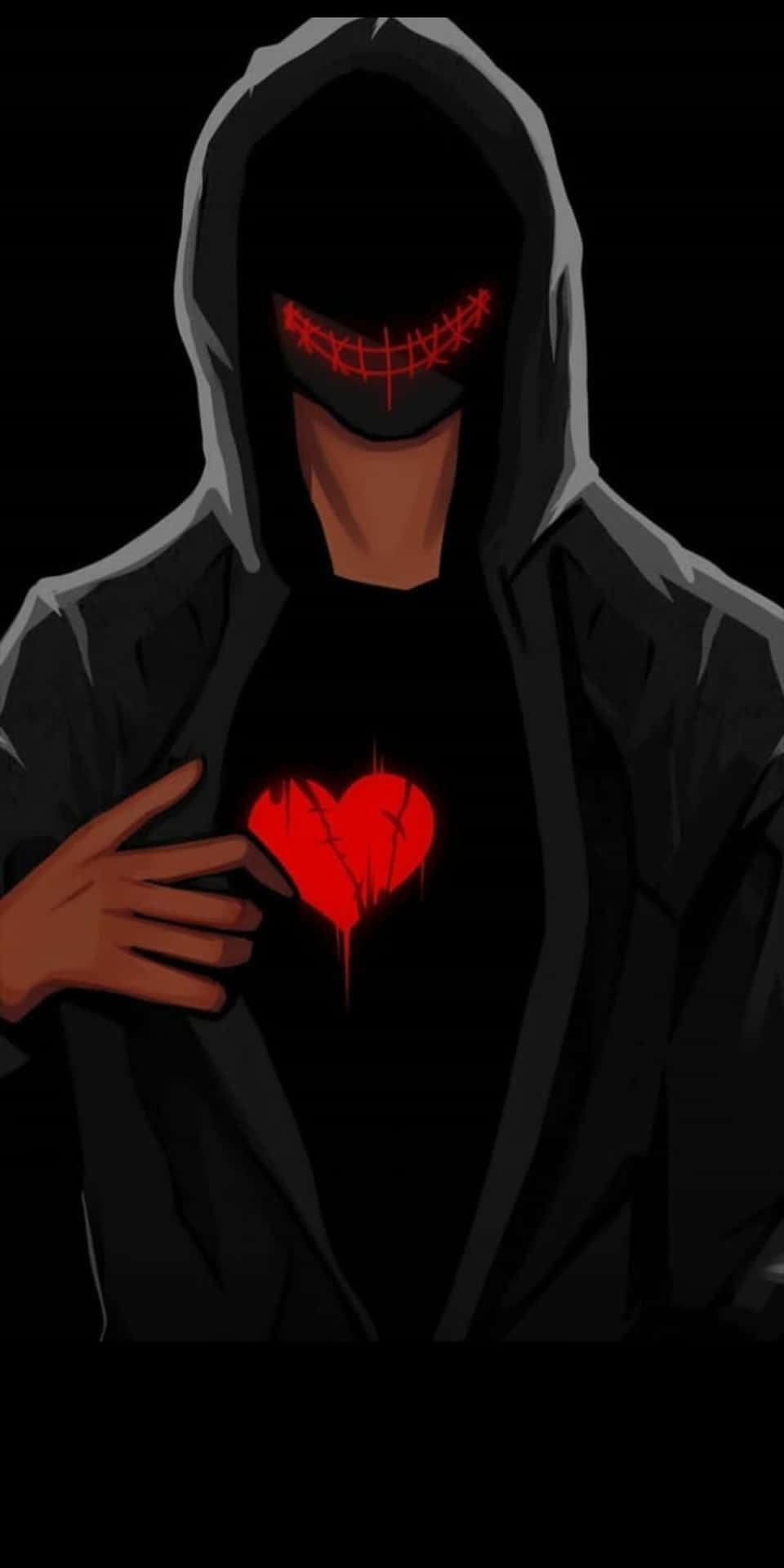 Hooded Figure With Broken Heart Wallpaper