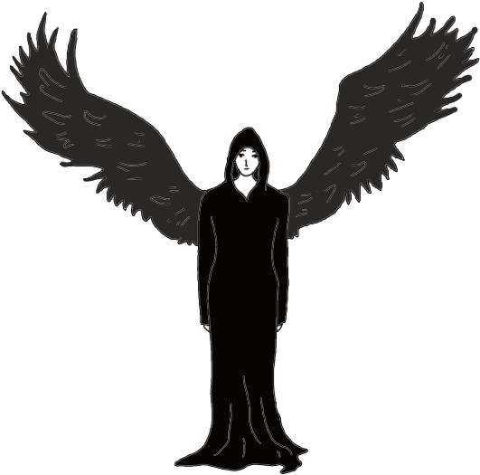 Hooded Figurewith Wings Illustration PNG