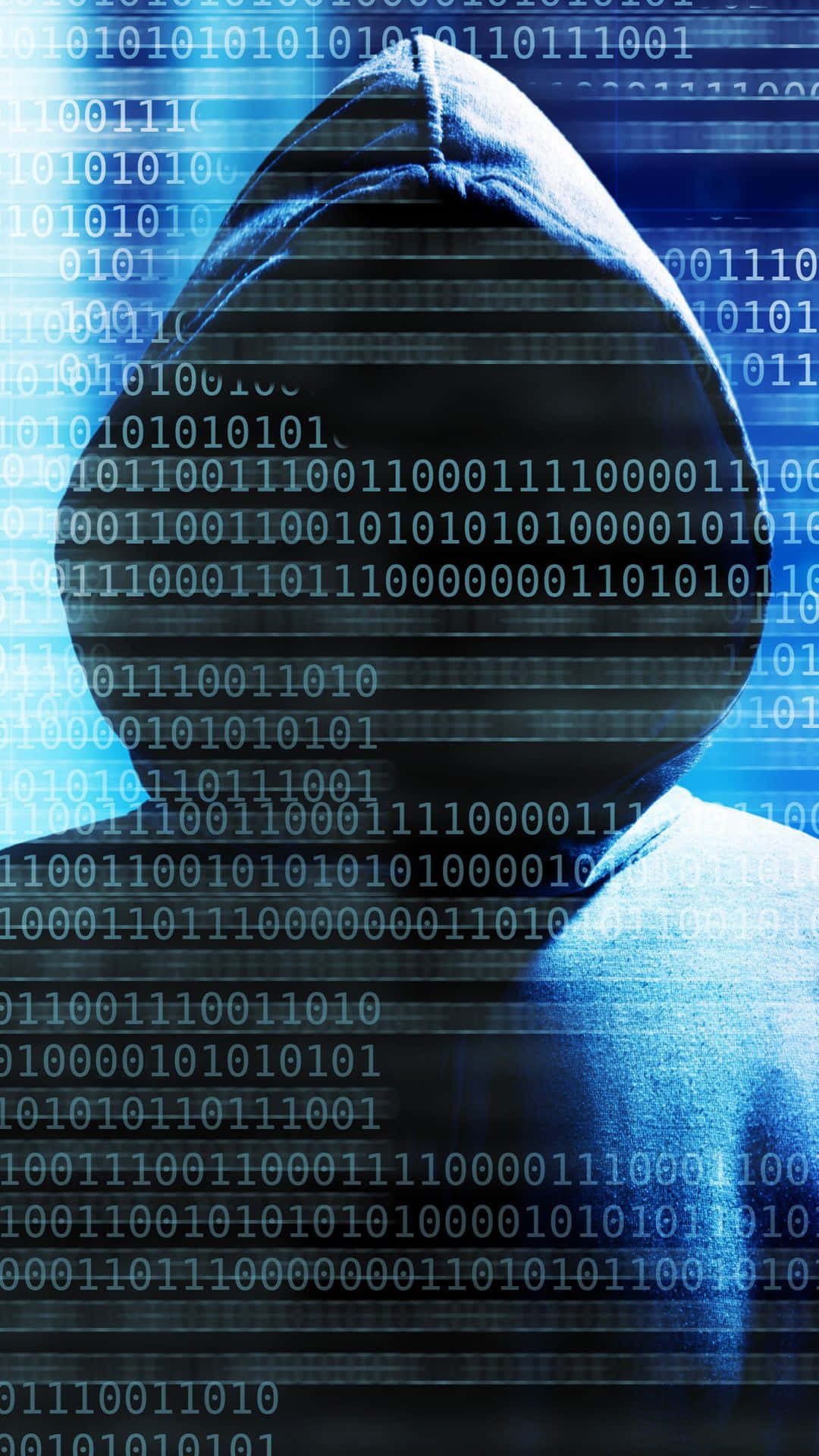 Hooded Hacker Digital Code Background Wallpaper