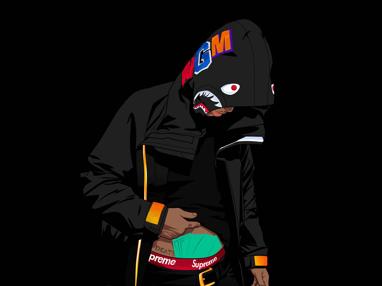 Hooded Man Gangster Cartoon Wallpaper