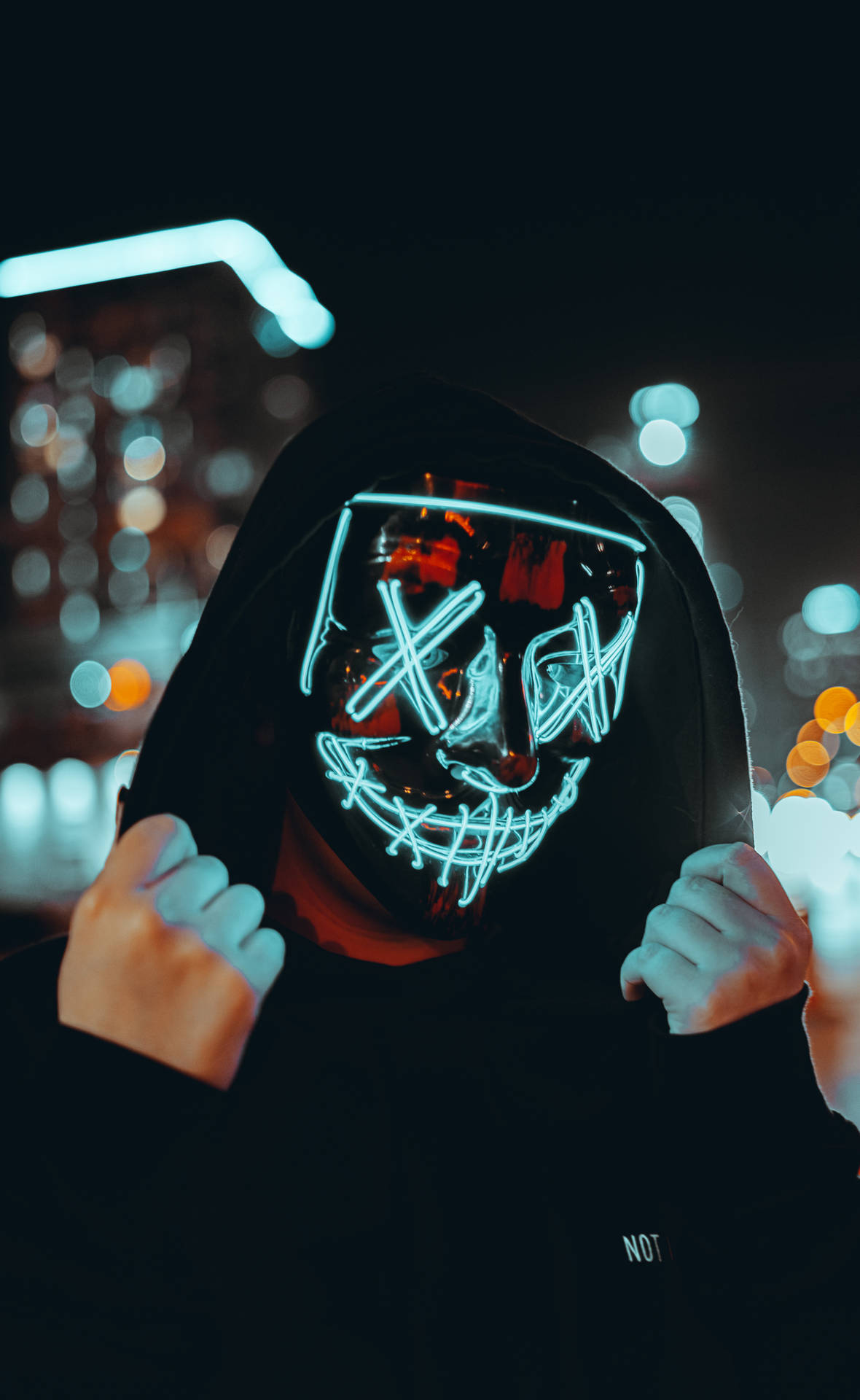 Hooded Man With The Purge Mask Wallpaper