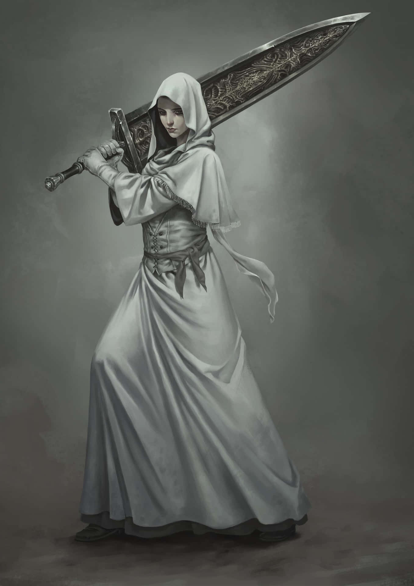 Hooded_ Warrior_with_ Giant_ Sword Wallpaper