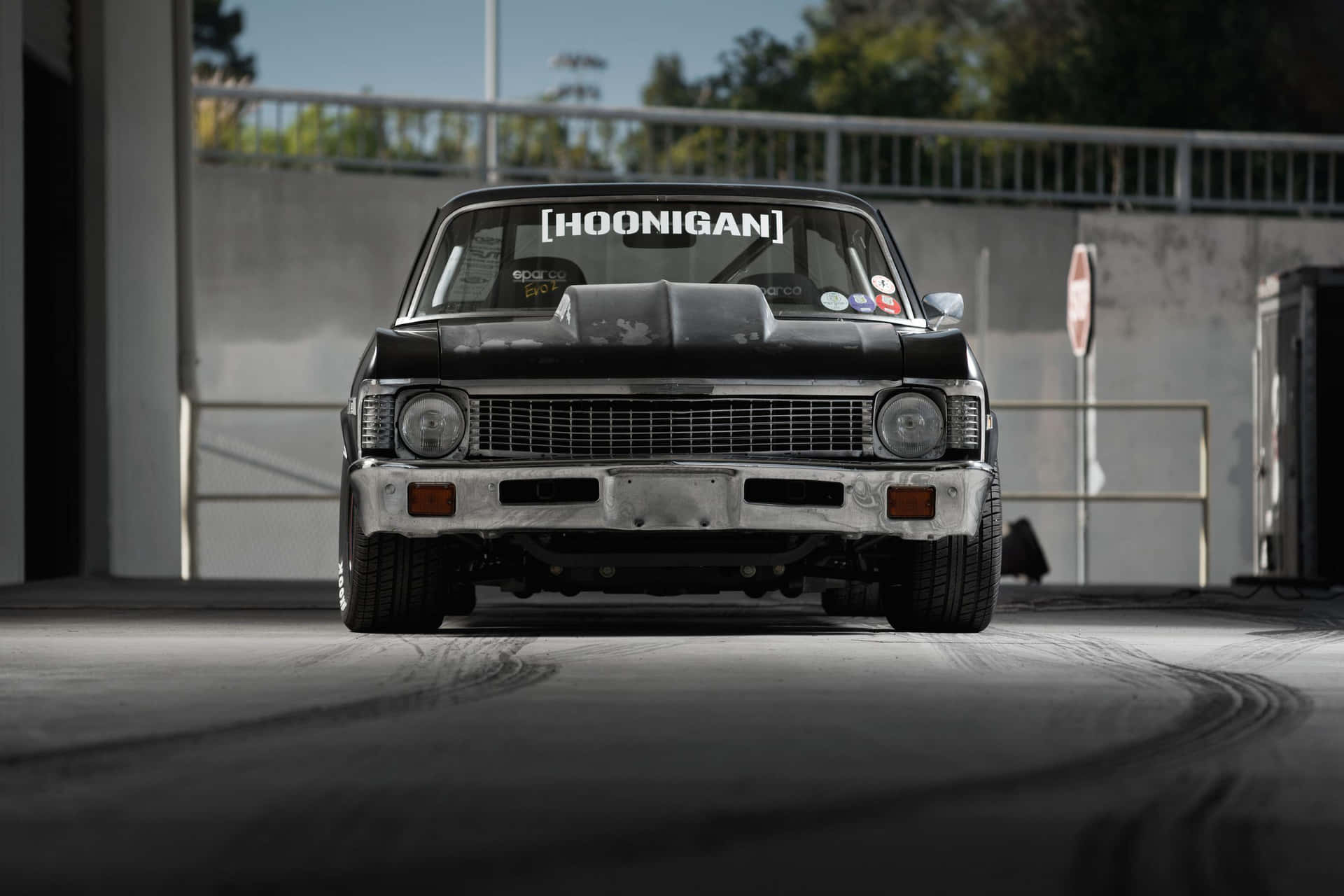 Hoonigan Branded Vintage Car Showcase Wallpaper