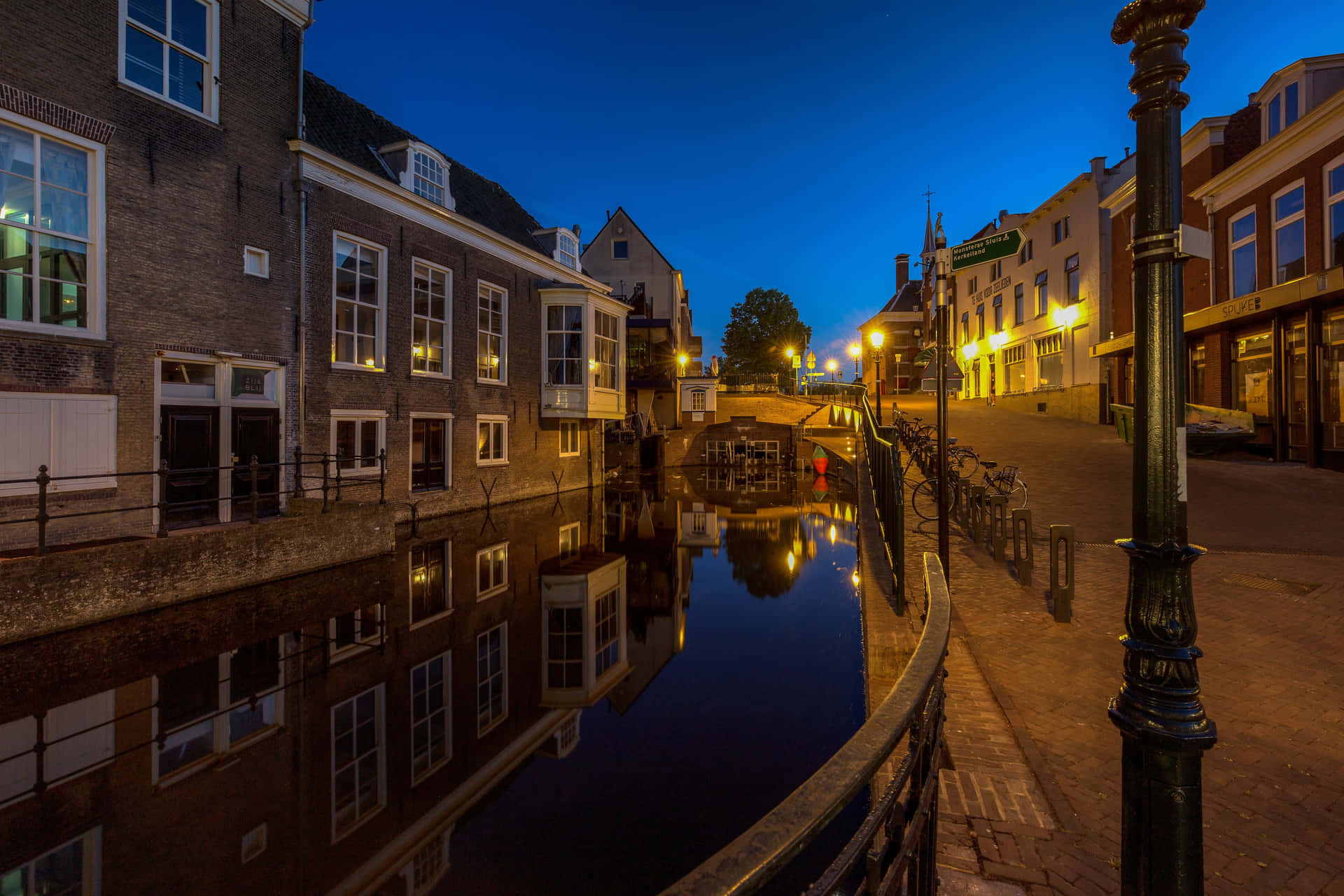 Hoorn Canal Evening Reflections Wallpaper