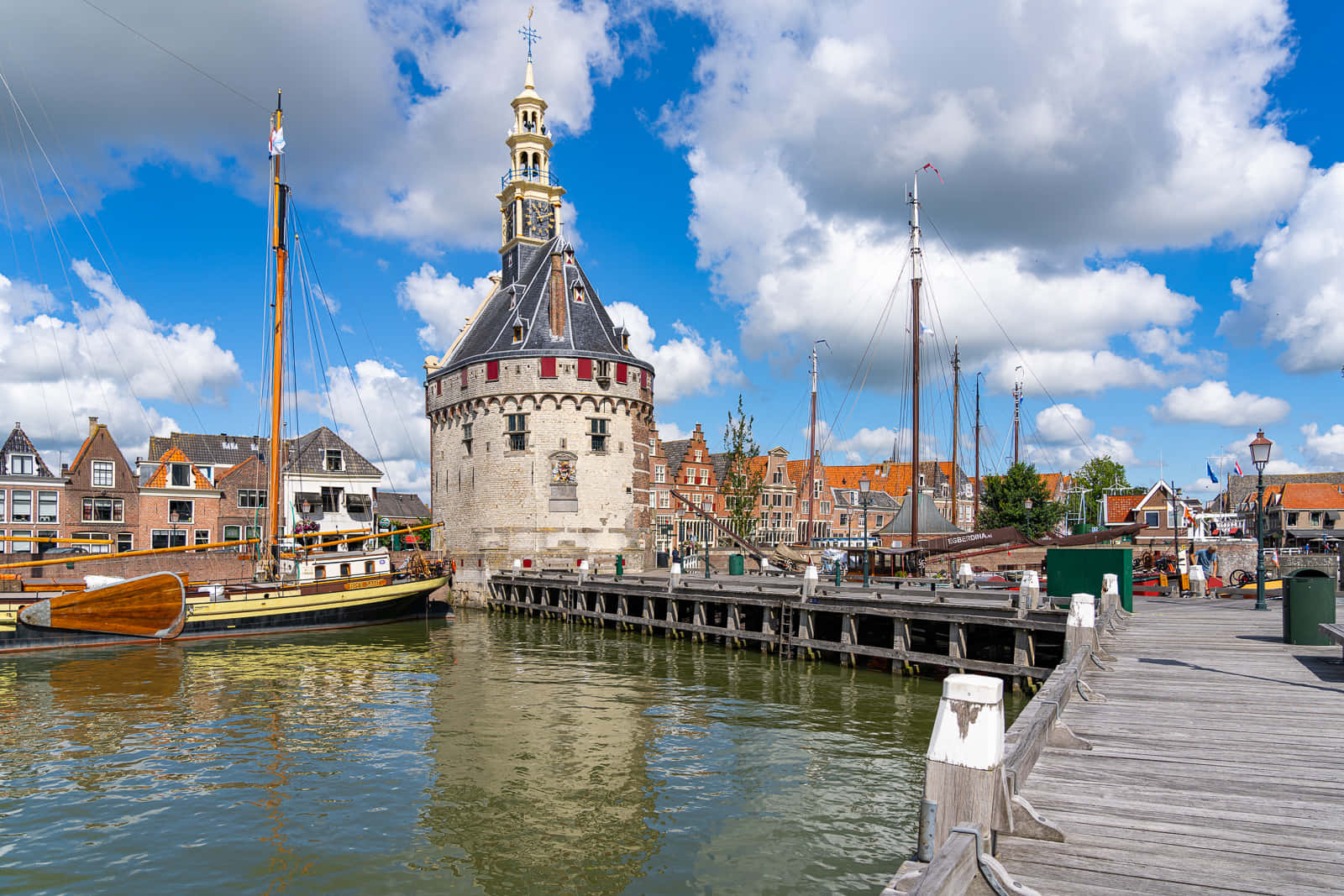 Hoorn Harborwith Historical Tower Wallpaper