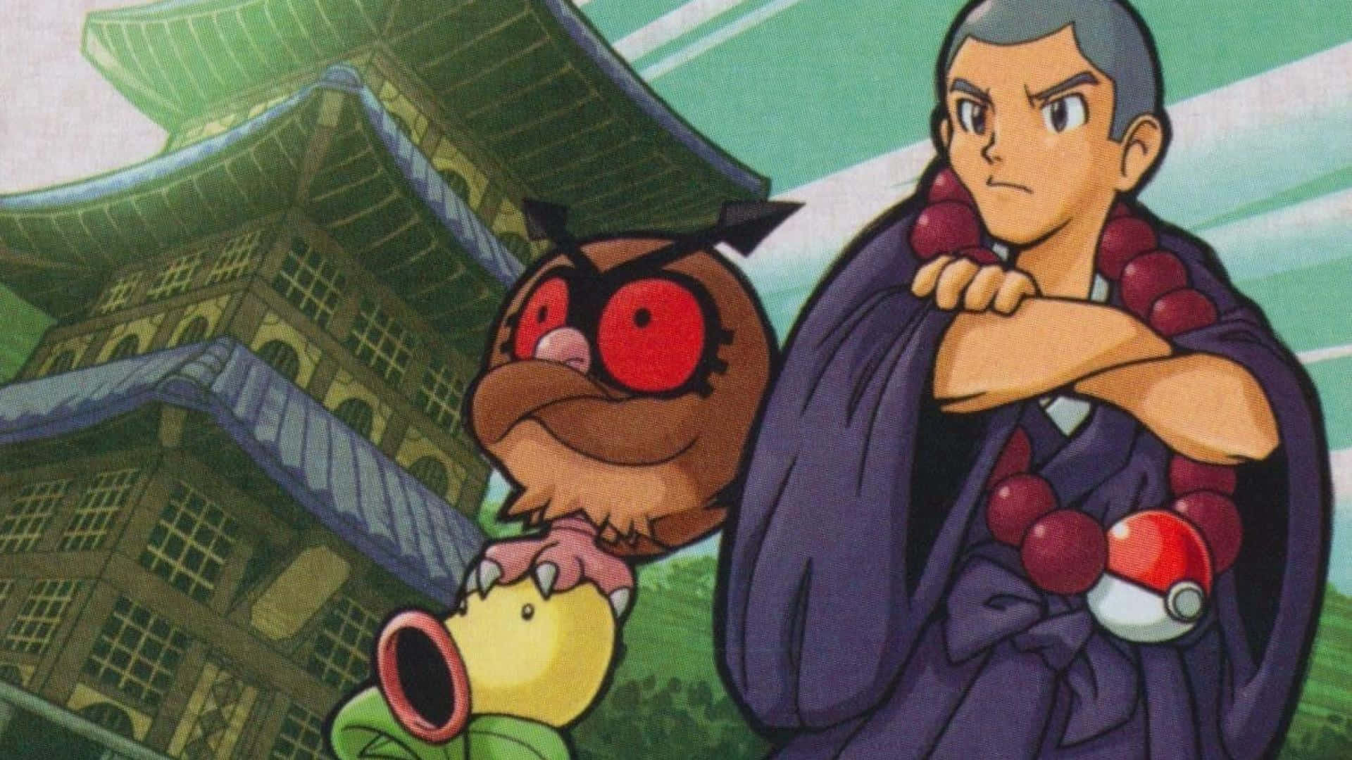 Hoothoot And Bellsprout With Sage Wallpaper