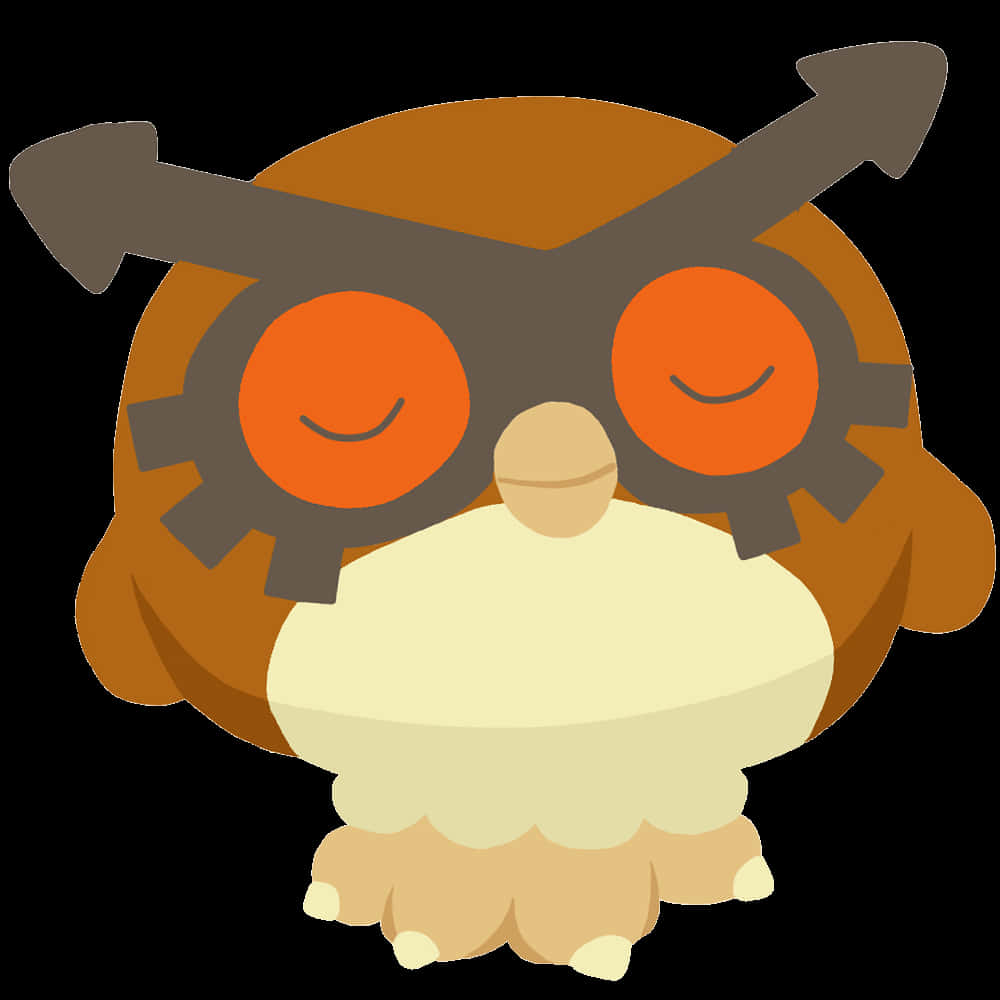 Hoothoot With Closed Eyes White Background Wallpaper