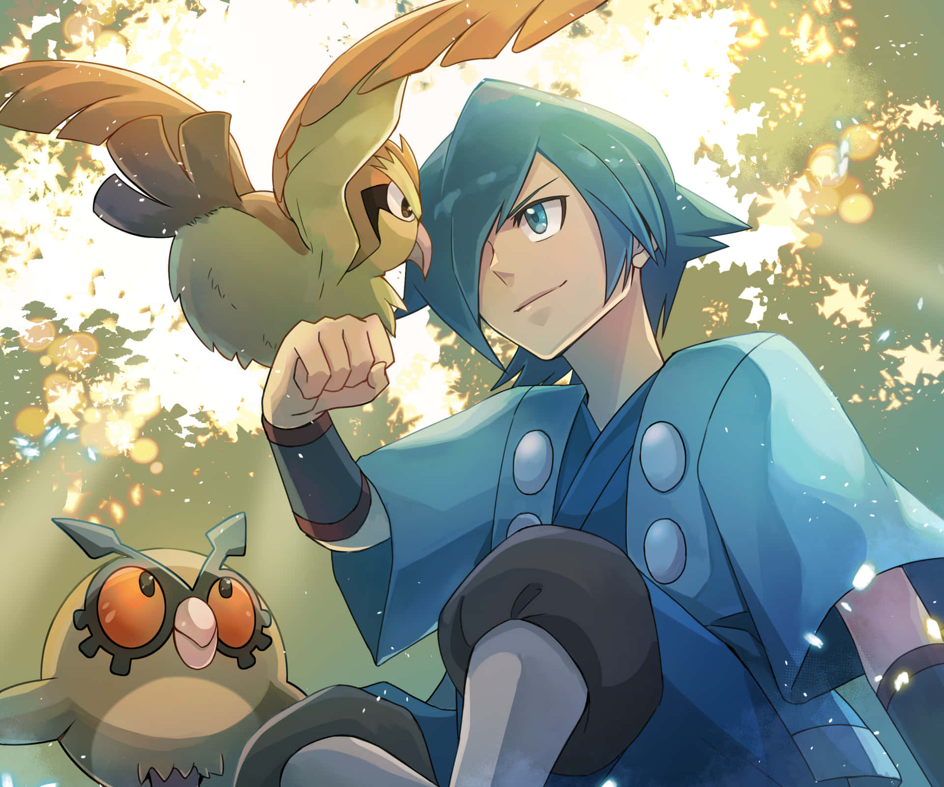 Hoothoot With Falkner And Pidgeotto Wallpaper