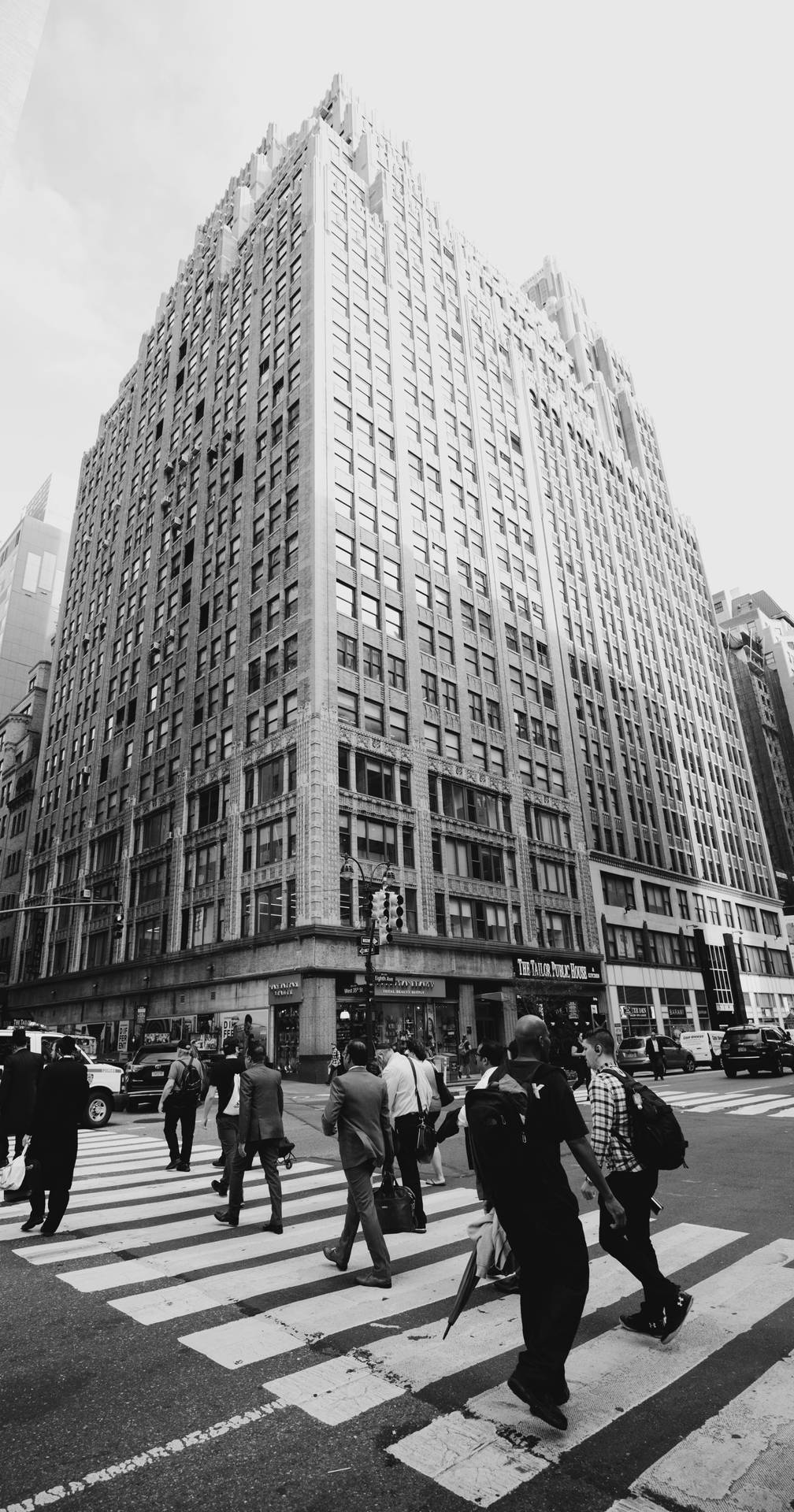 Edificiohoover En Nueva York En Blanco Y Negro. Fondo de pantalla