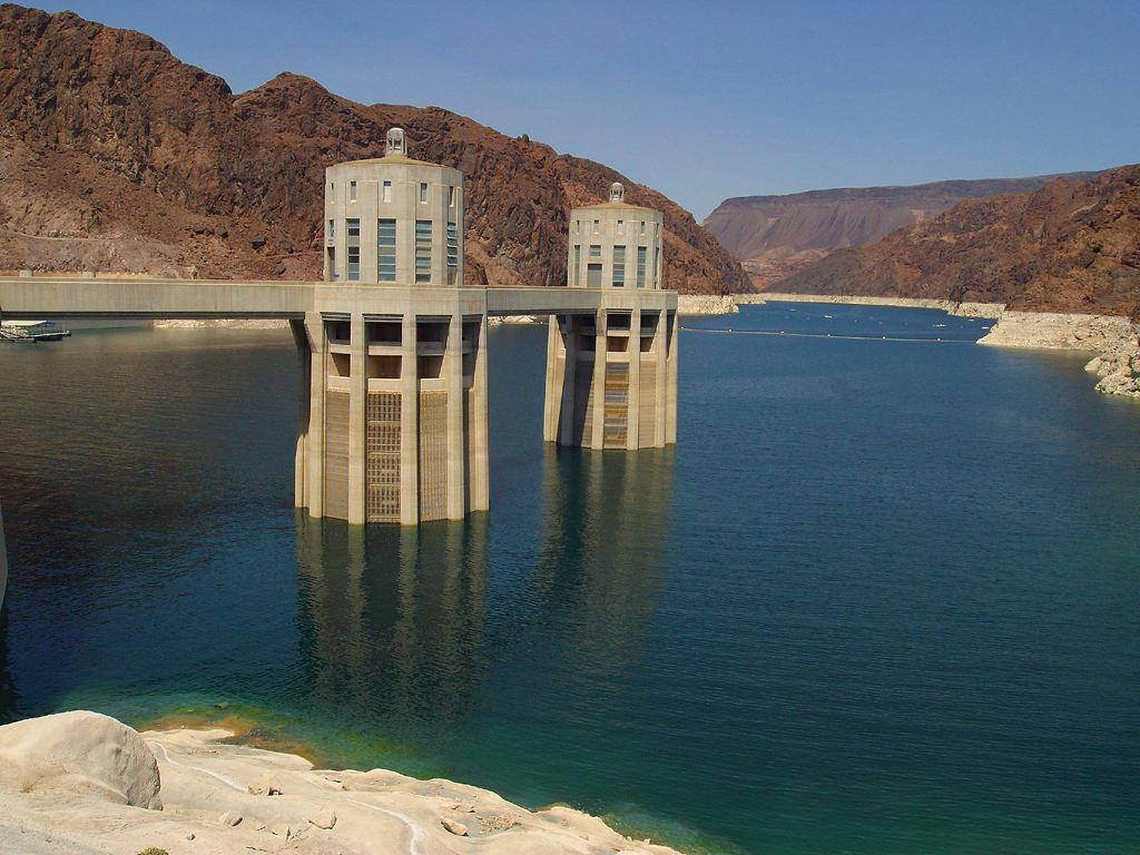 Hoover Dam Structures On Lake Wallpaper