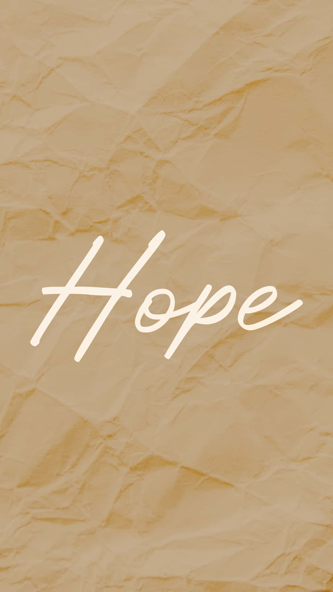 Hope In Crumpled Paper Background