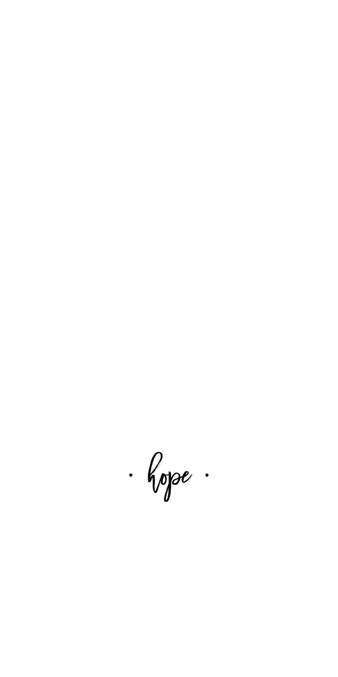Hope Text In All White Backdrop Picture