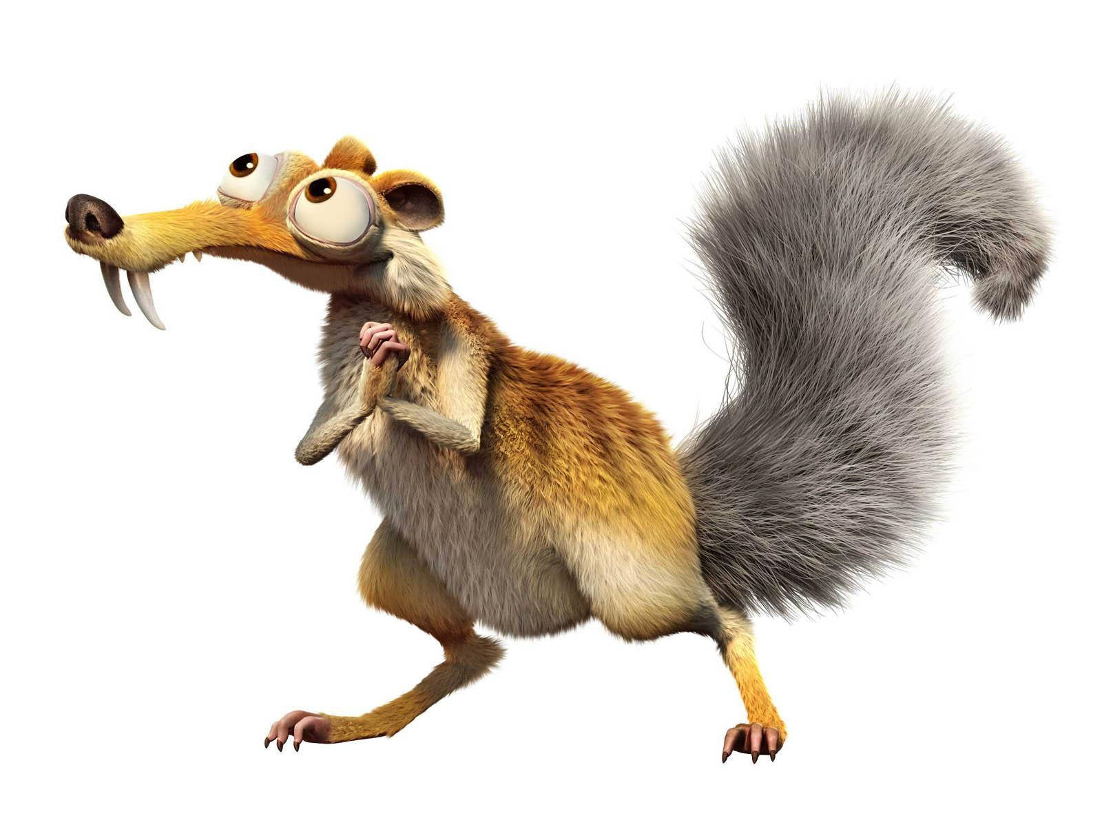 Caption: Scrat Chasing the Ever Elusive Acorn in Ice Age Wallpaper