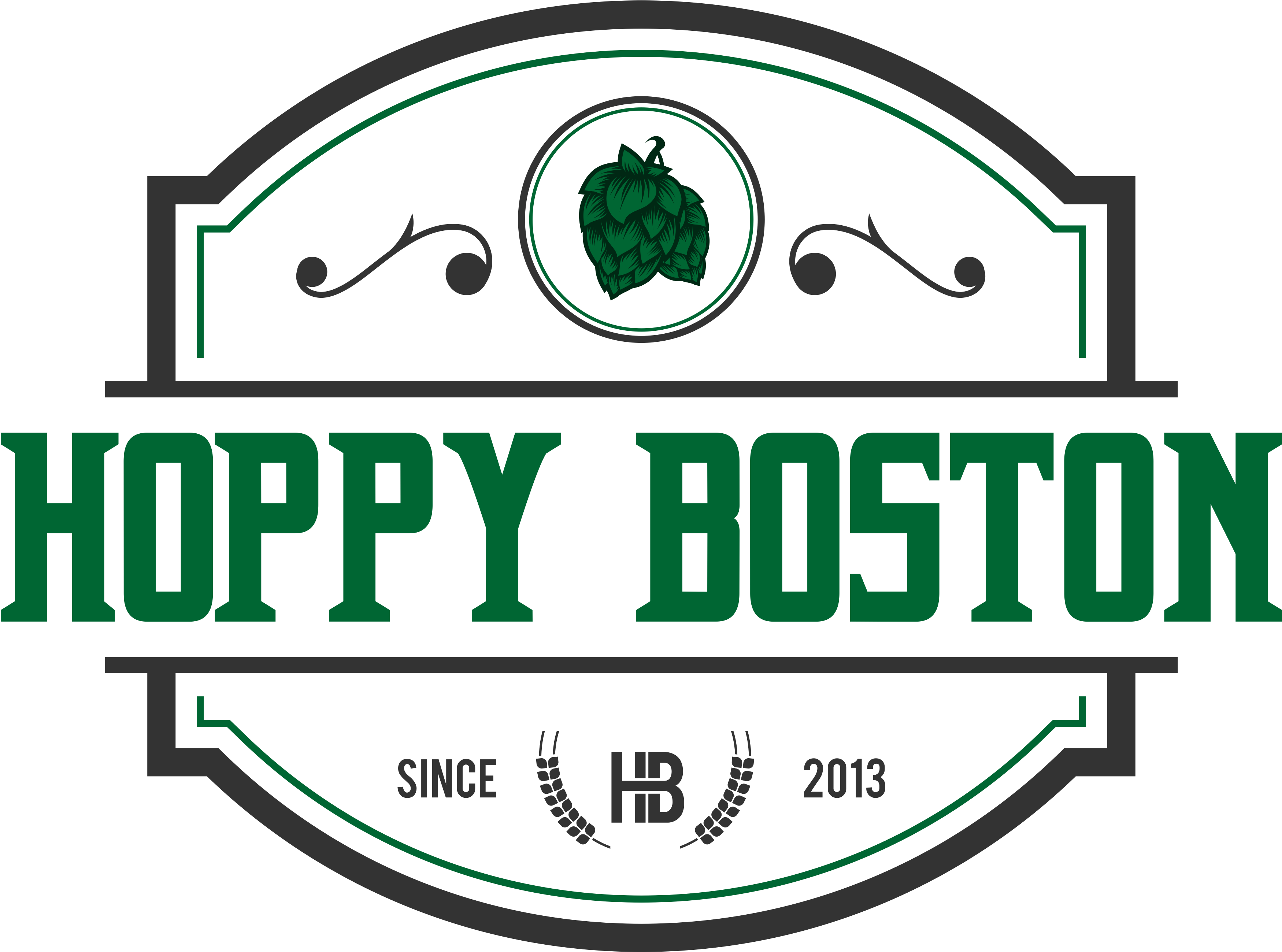 Hoppy Boston Brewery Logo PNG