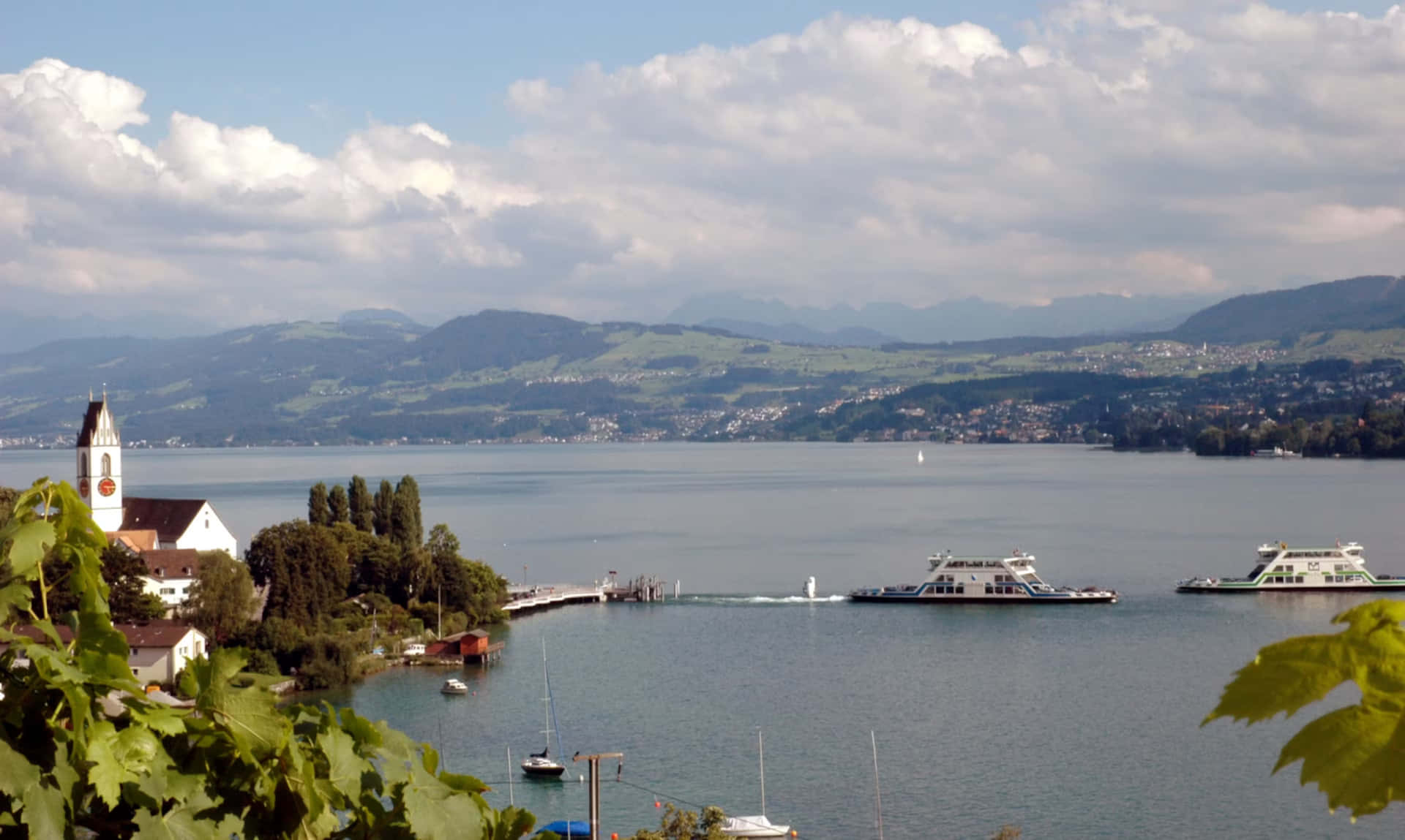 Horgen Lake Zurich Scenery Wallpaper