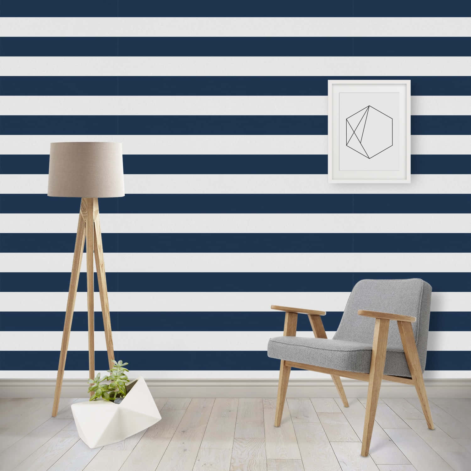 Horizontal Stripes Living Room Picture
