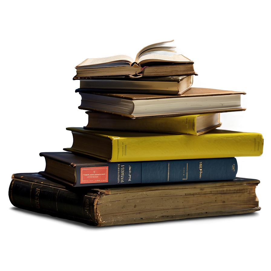 Horizontal Stacked Books Png Owc PNG